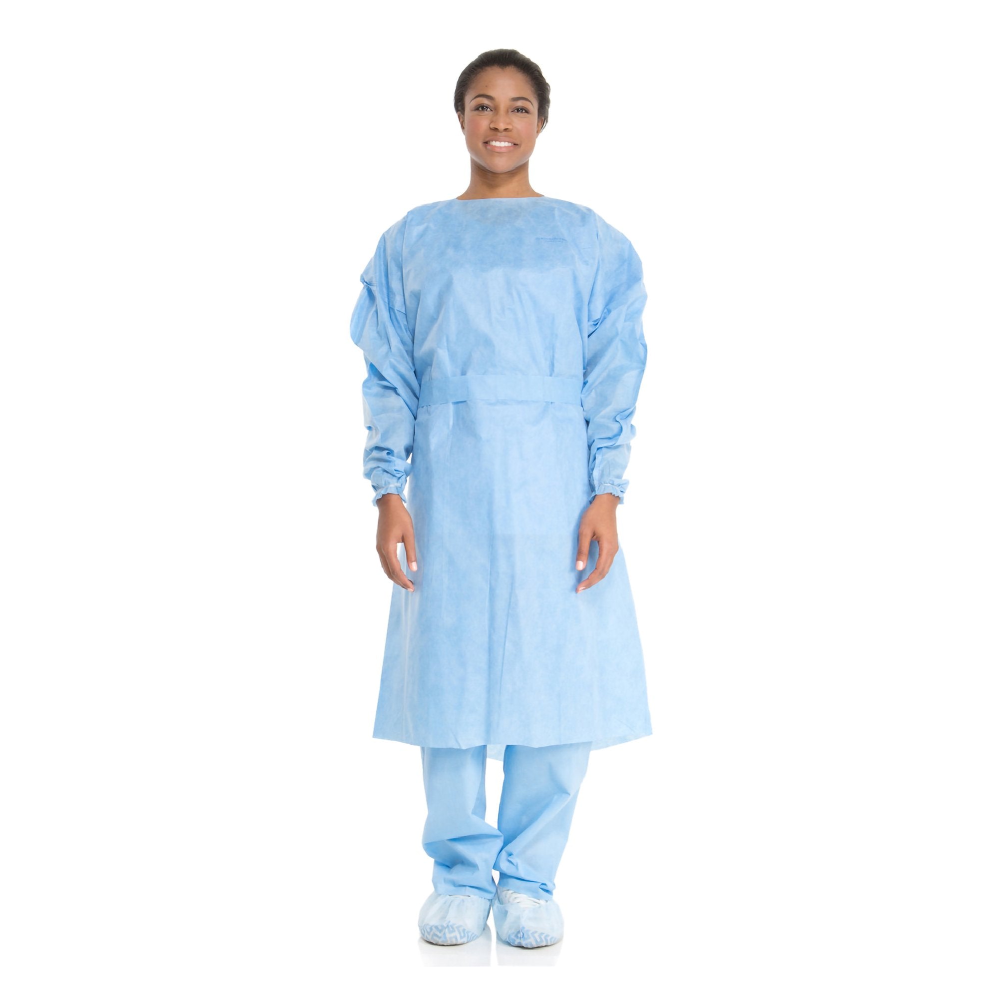Protective Procedure Gown Halyard Tri-Layer X-Large Blue NonSterile AAMI Level 2 Disposable