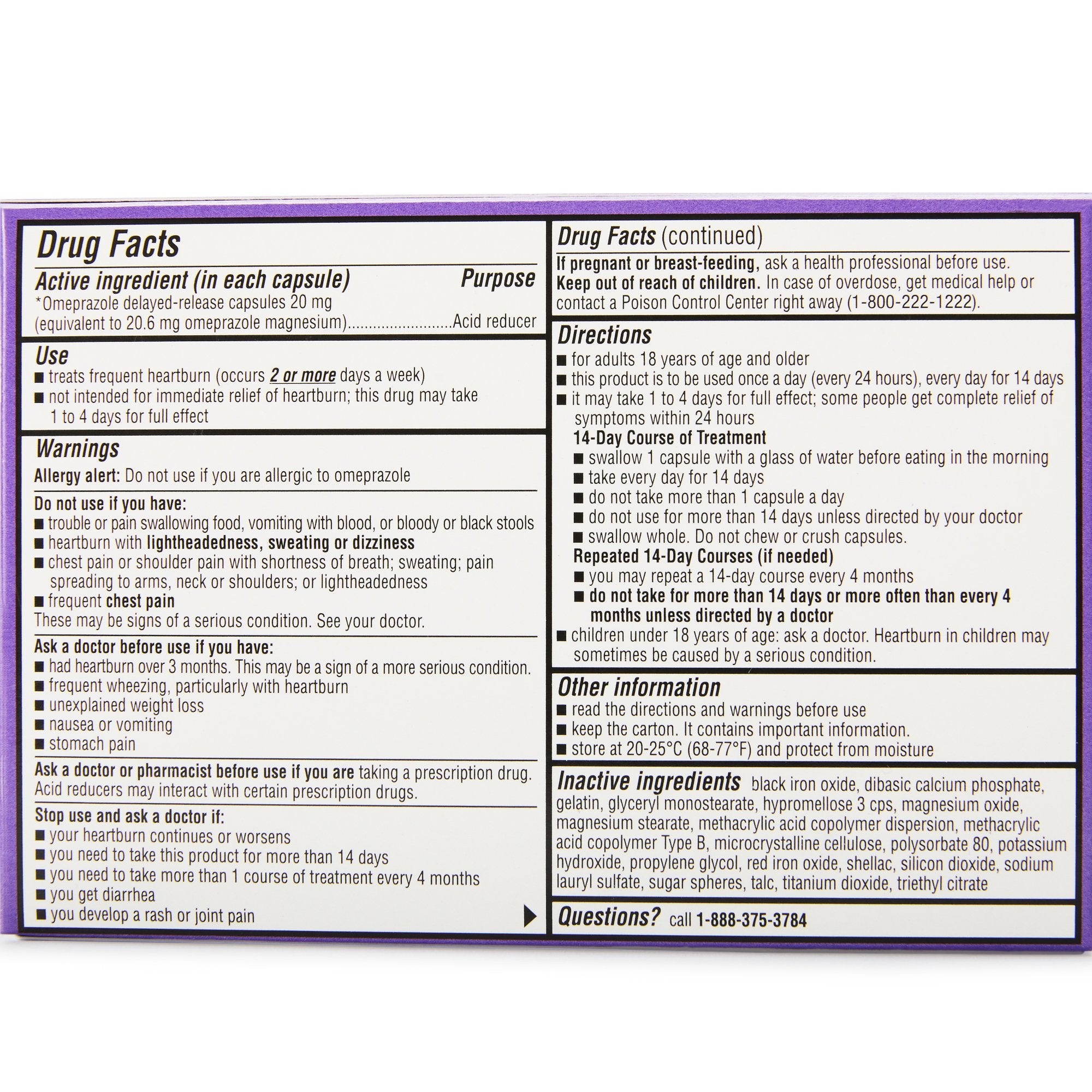 Geri-Care Omeprazole Delayed-Release Capsules – 20.6 mg Antacid, 42 per Box (Case of 24 Boxes), Latex-Free