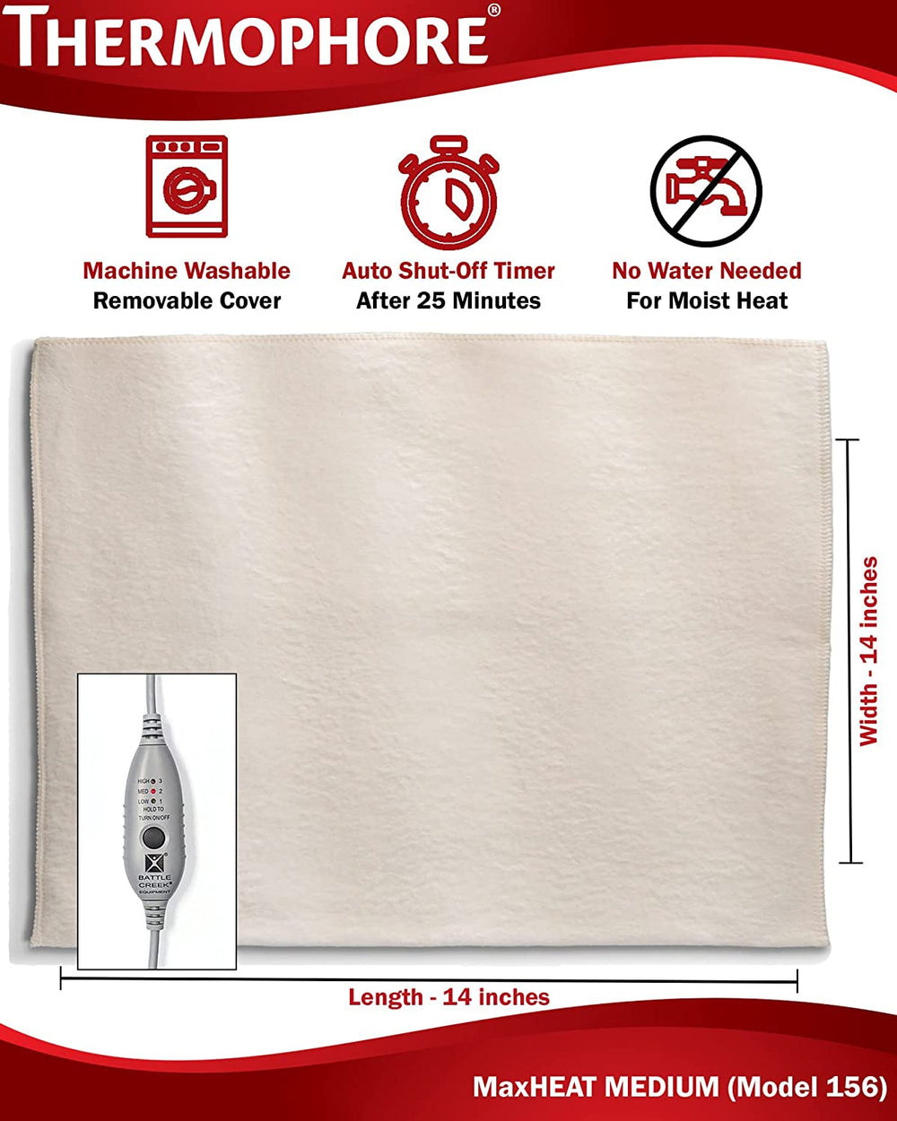 thermophore maxheat medium joint size 14 x14