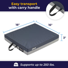 Seat Cushion Gel "E" 18 X 16 X 3 Inch Foam / Gel