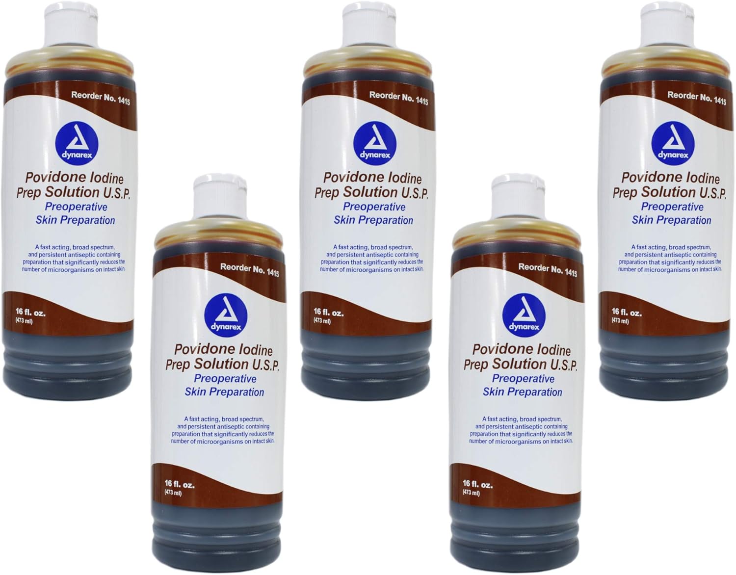 Skin Prep Solution Dynarex 16 oz. Bottle 10% Strength Povidone-Iodine NonSterile, Packaging Type- Case