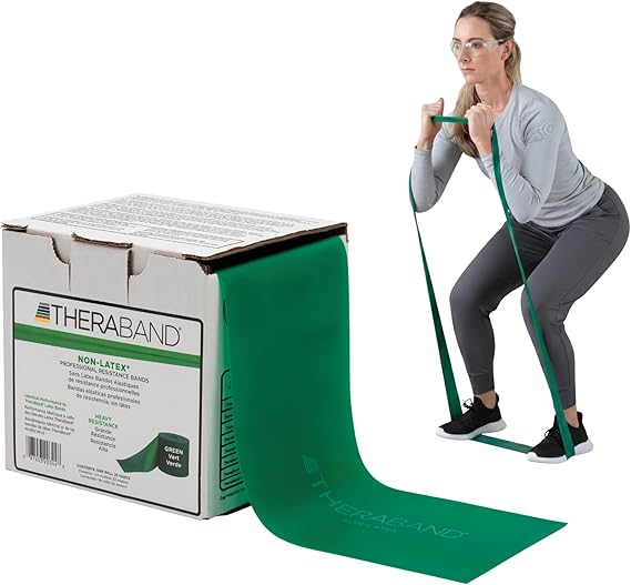 Exercise Resistance Band TheraBand Green 4 Inch X 25 Yard Heavy Resistance, Packaging Type- Each