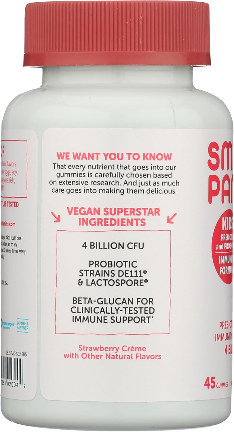 smarty pants strawberry creme kids probiotic complete dietary supplement 1 each 45 ct