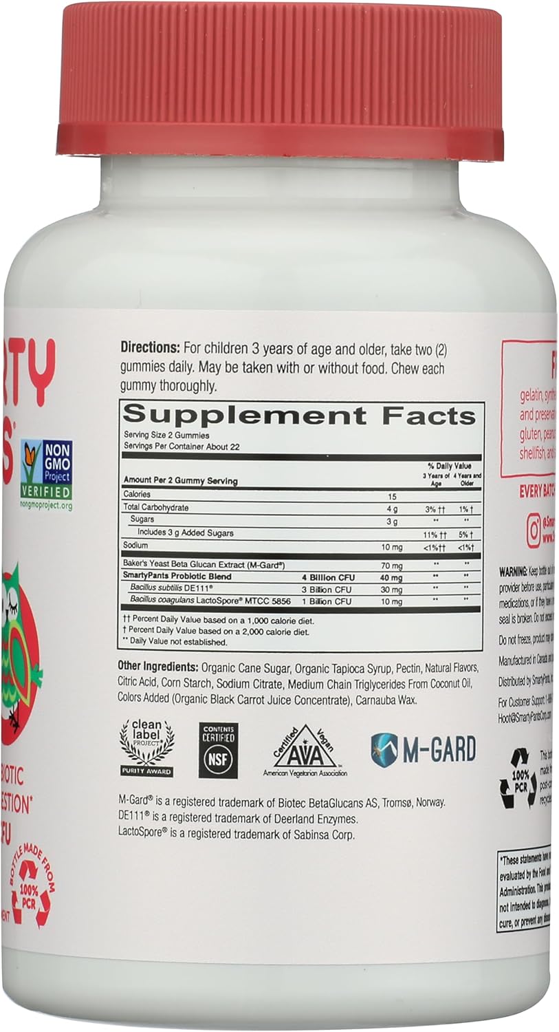 smarty pants strawberry creme kids probiotic complete dietary supplement 1 each 45 ct