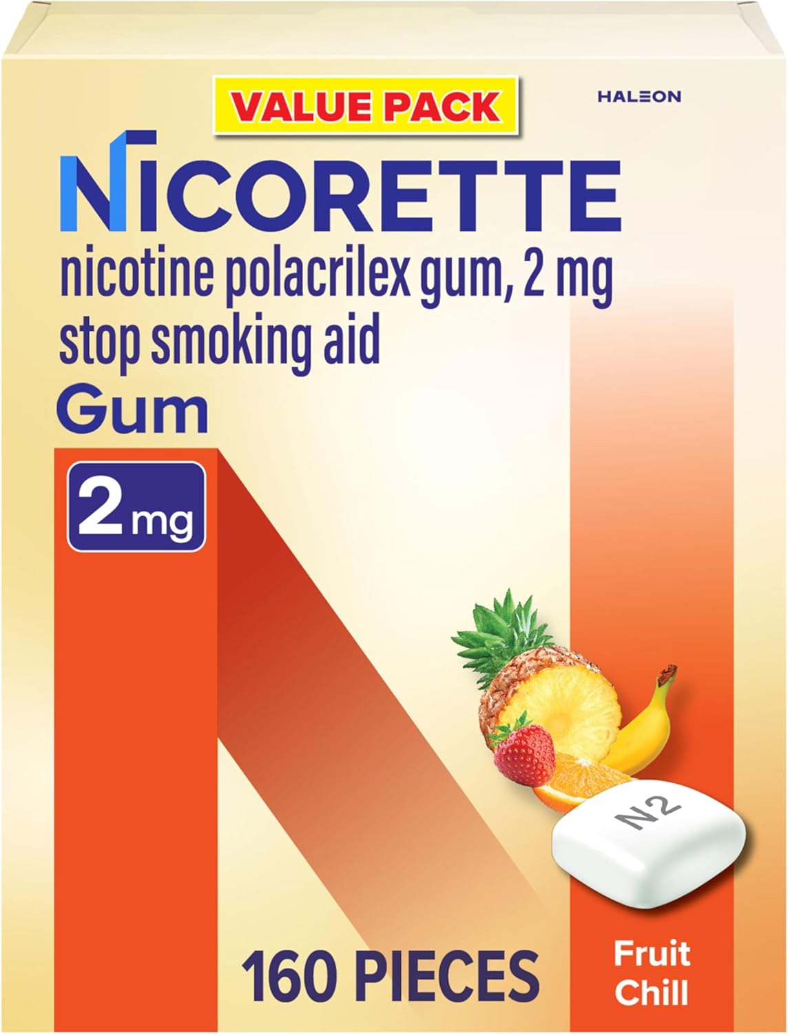 Stop Smoking Aid Nicorette 2 mg Strength Gum, Packaging Type- Box