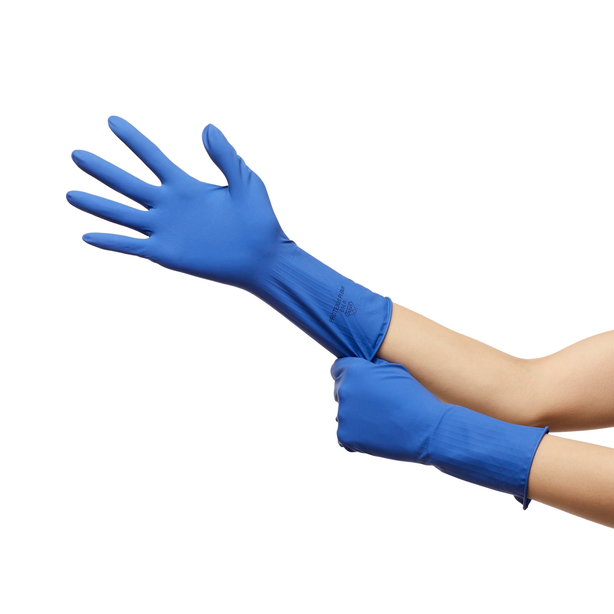 surgical glove esteem blue with neu thera size 6 5 sterile polyisoprene standard cuff length smooth blue not chemo approved packaging type case