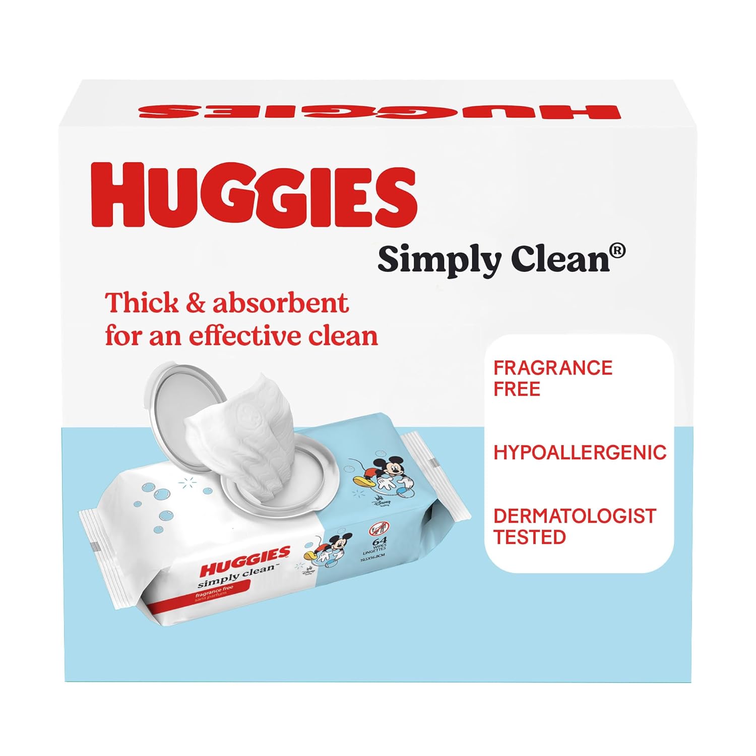 baby wipe huggies simply clean soft pack unscented 64 count packaging type case