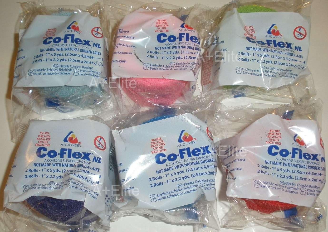 Cohesive Bandage CoFlex NL 1 Inch X 5 Yard Self-Adherent Closure Neon Pink / Blue / Purple / Light Blue / Neon Green / Red NonSterile 12 lbs. Tensile Strength, Packaging Type- Case