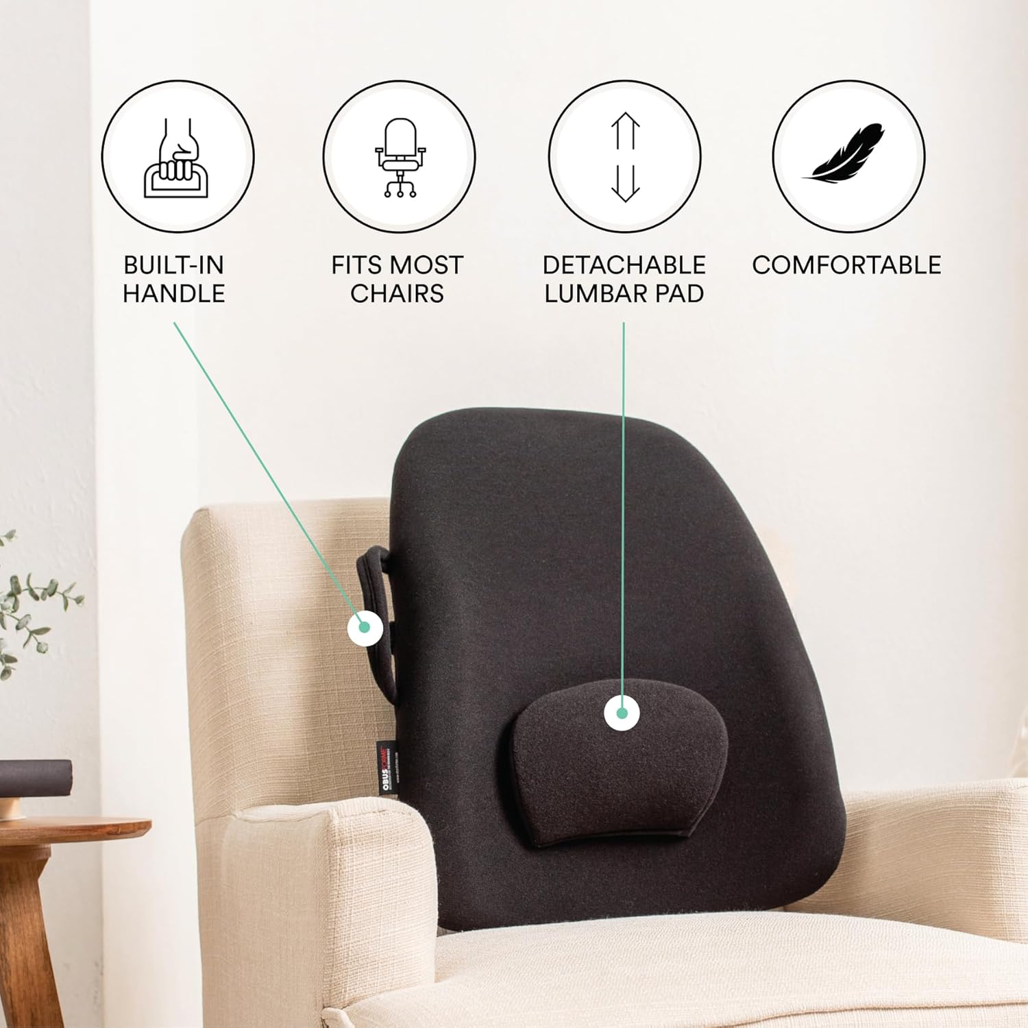 lowback backrest support obusforme black bagged