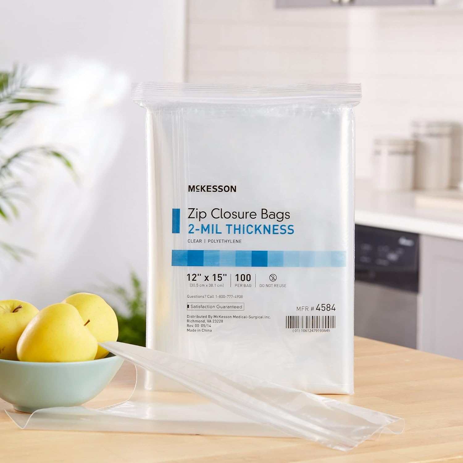 Reclosable Bag McKesson 12 X 15 Inch Polyethylene Clear Zipper Closure, Packaging Type- Case