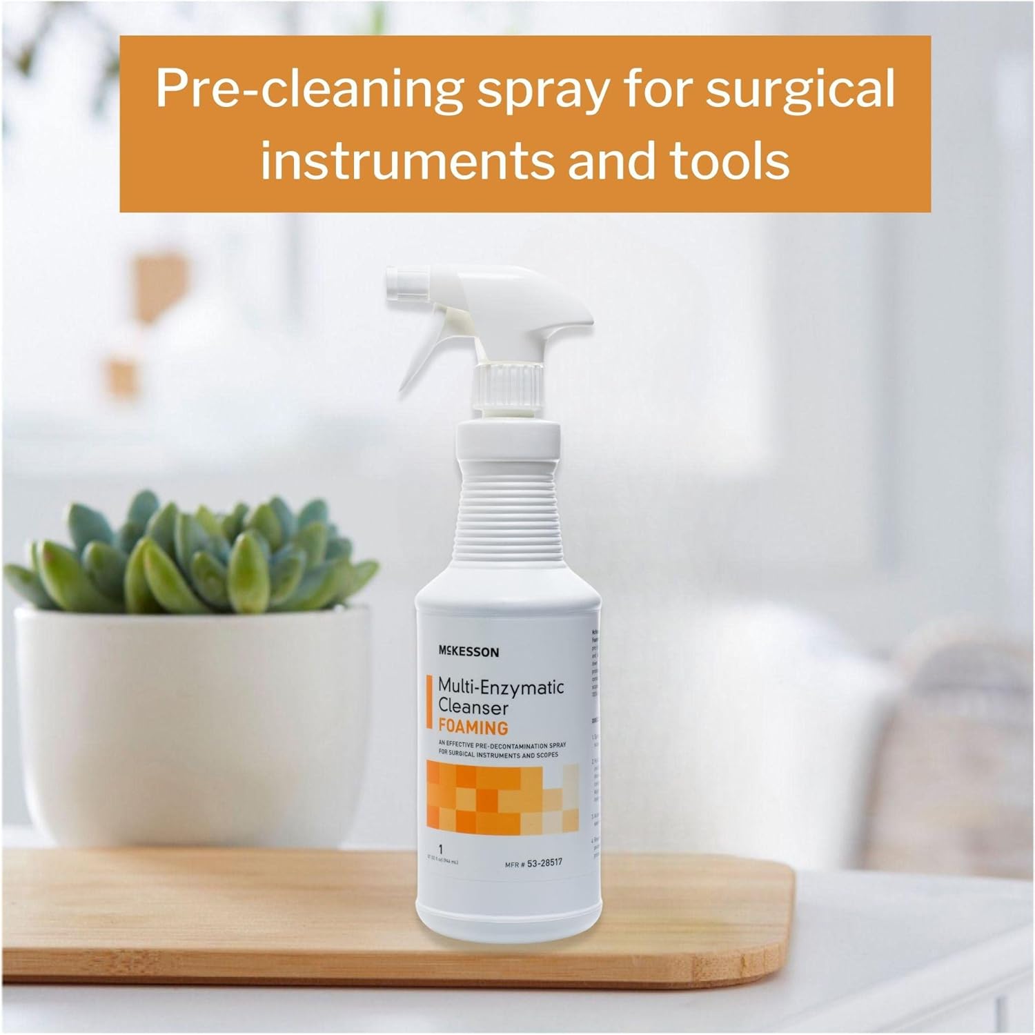 Multi-Enzymatic Instrument Detergent McKesson Foam RTU 1 Quart Bottle Fresh Rain Scent, Packaging Type- Case