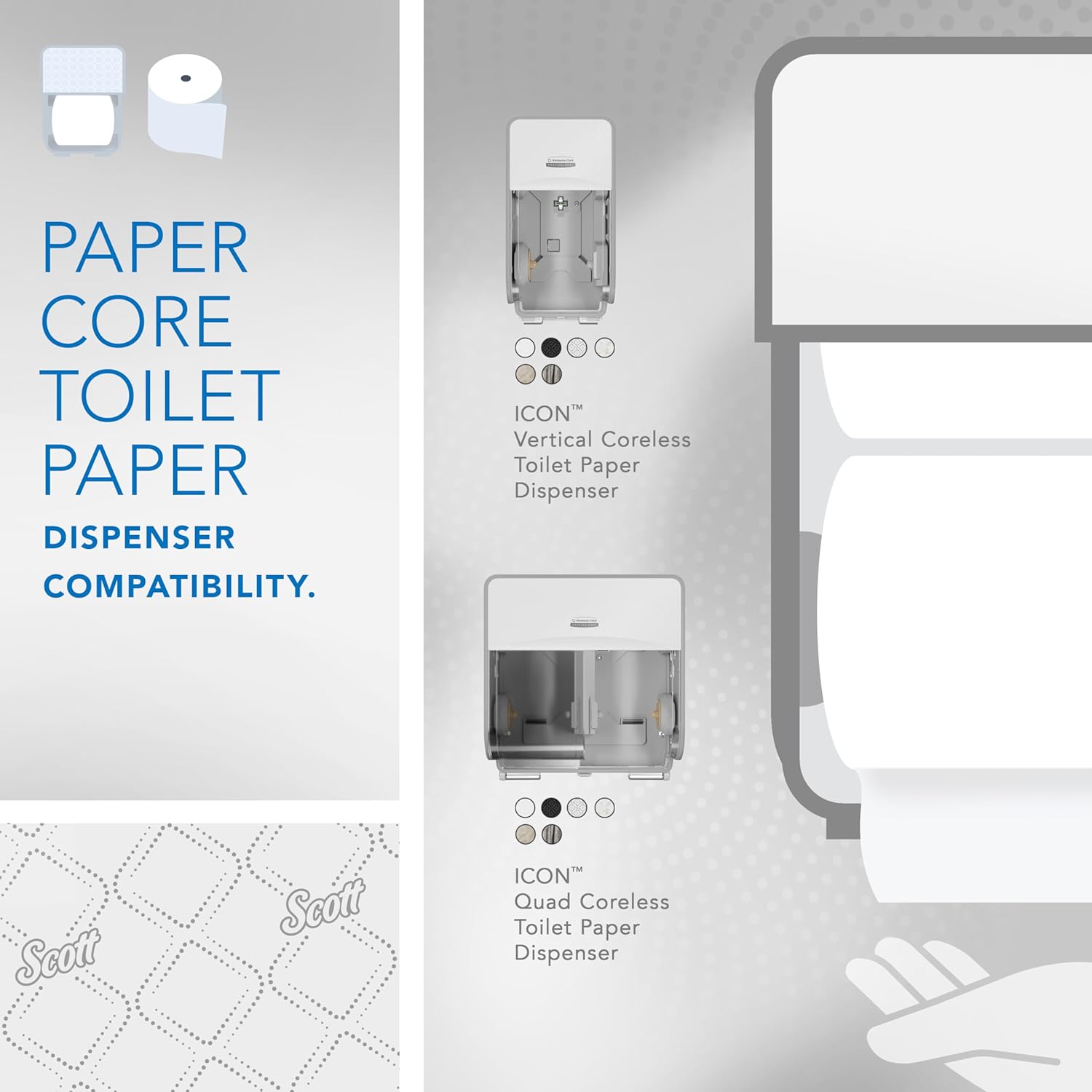 Toilet Tissue Scott Pro White 2-Ply Standard Size Cored Roll 1100 Sheets 3-7/10 X 3-9/10 Inch, Packaging Type- Case