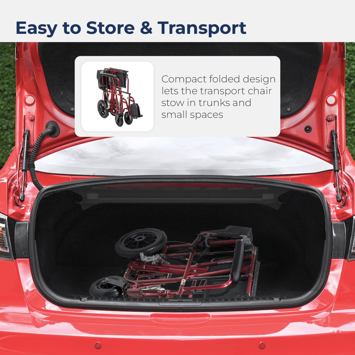 transport chair 22 bariatric red w 12 rear flat free wheels