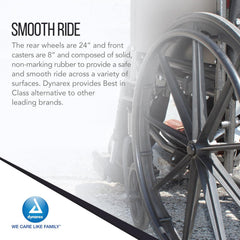 Dynarex DynaRide S3 X-Lite Wheelchair with Fixed desk arm, Elevating Leg rest, FR ,8inch Front 24" Back Wheels ,300lbs Capacity