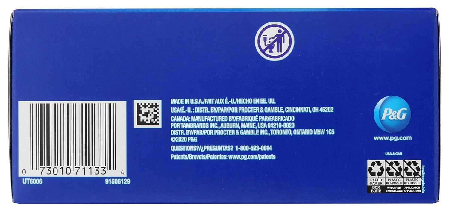 tampon tampax pearl light regular super absorbency plastic applicator individually wrapped packaging type box