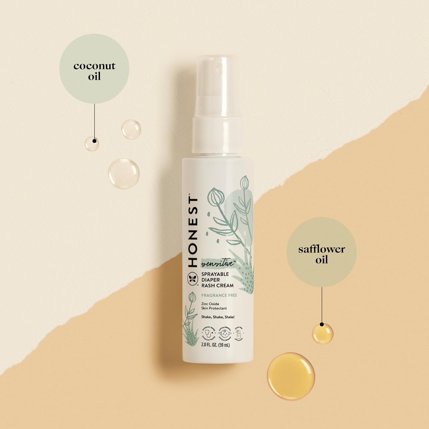 the honest company diaper rash cream spray 1 each 2 fz