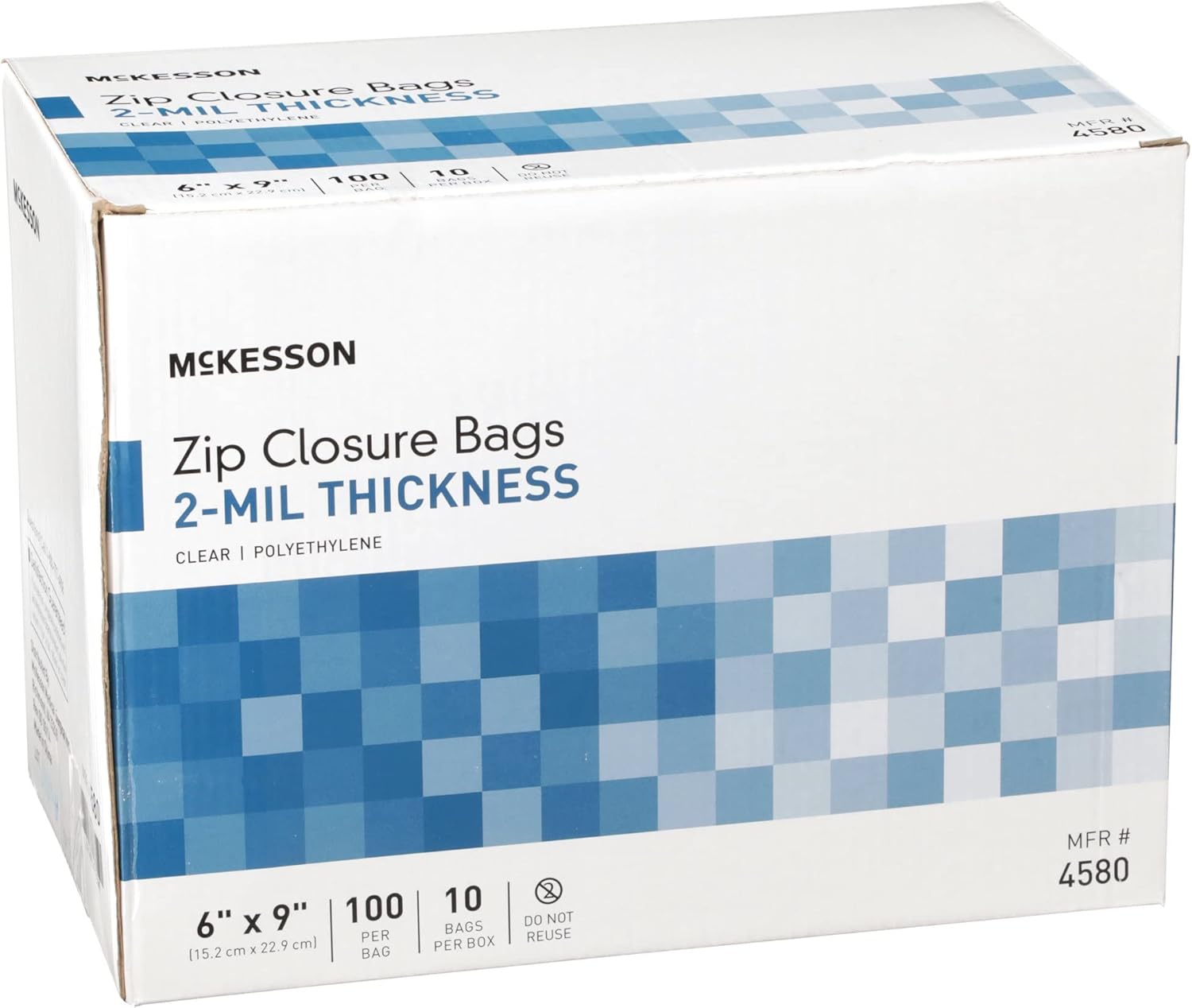Reclosable Bag McKesson 6 X 9 Inch Polyethylene Clear Zipper Closure, Packaging Type- Case