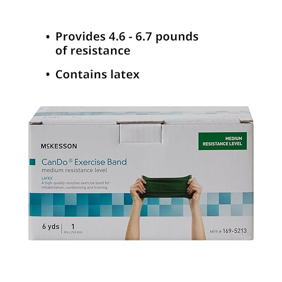 Exercise Resistance Band McKesson CanDo Green 5 Inch X 50 Yard Medium Resistance, Packaging Type- Each