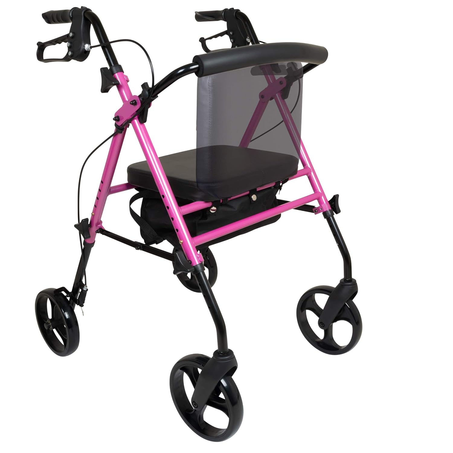 rollator aluminum height adjustable pink