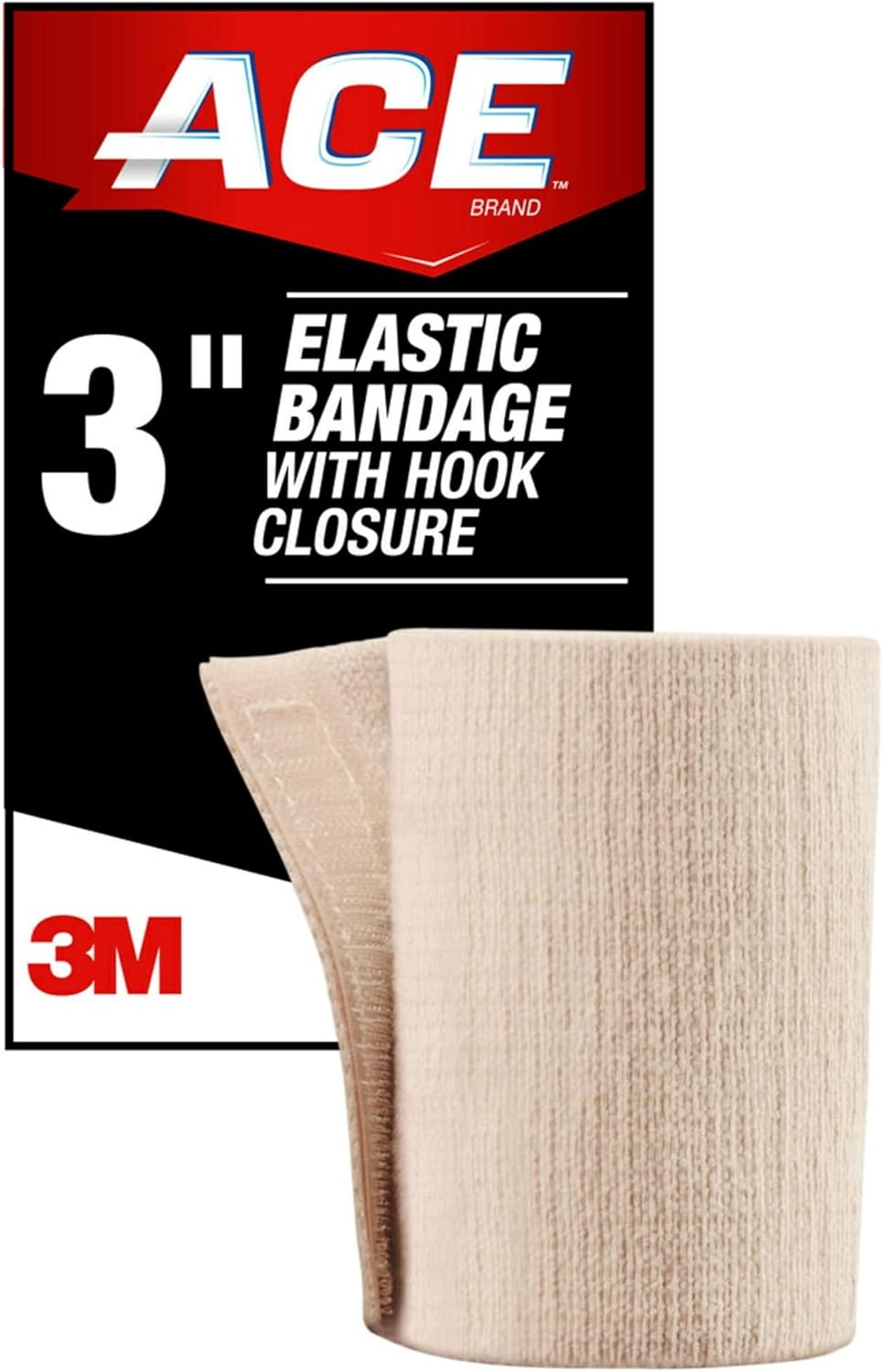 Elastic Bandage 3M ACE 3 Inch Width Single Hook and Loop Closure Tan NonSterile Standard Compression, Packaging Type- Case