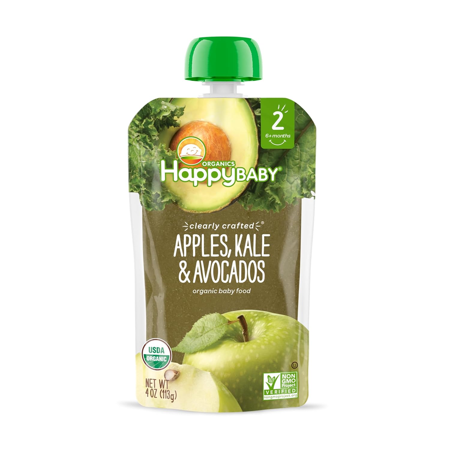 happy baby happy baby clearly crafted apples kale and avocados case of 16 4 oz