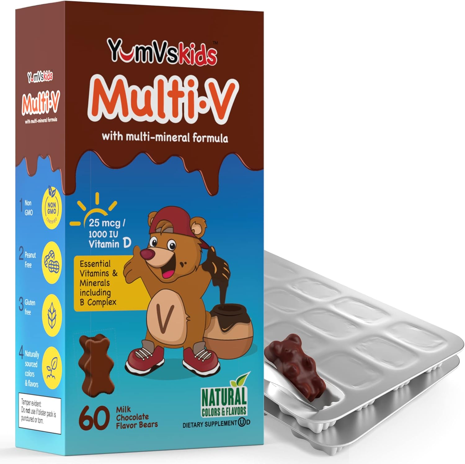 yum vs multi v plus multi mineral formula milk chocolate 60 bears