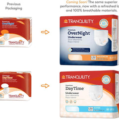 unisex adult absorbent underwear tranquility premium daytime pull on with tear away seams 2x large disposable heavy absorbency packaging type case