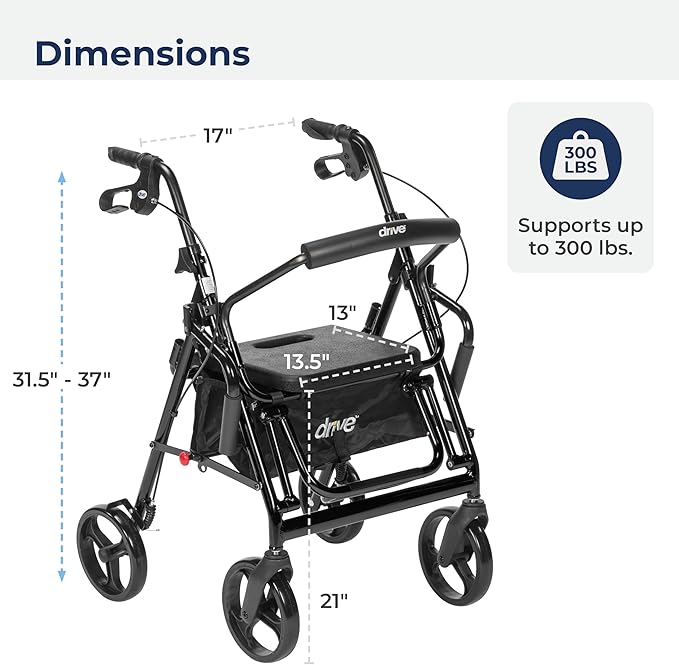 duet rollator transport chair black