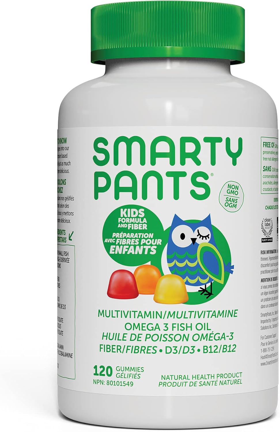 smartypants multivitamin kids complete and fiber gummy 120 count