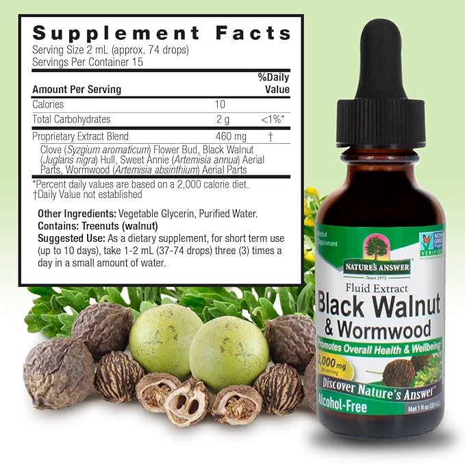 natures answer black walnut hulls alcohol free 1 fl oz