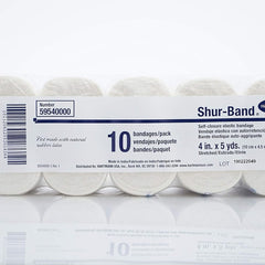 Elastic Bandage Shur-Band LF 4 Inch X 5 Yard Single Hook and Loop Closure Natural NonSterile Standard Compression, Packaging Type- Case