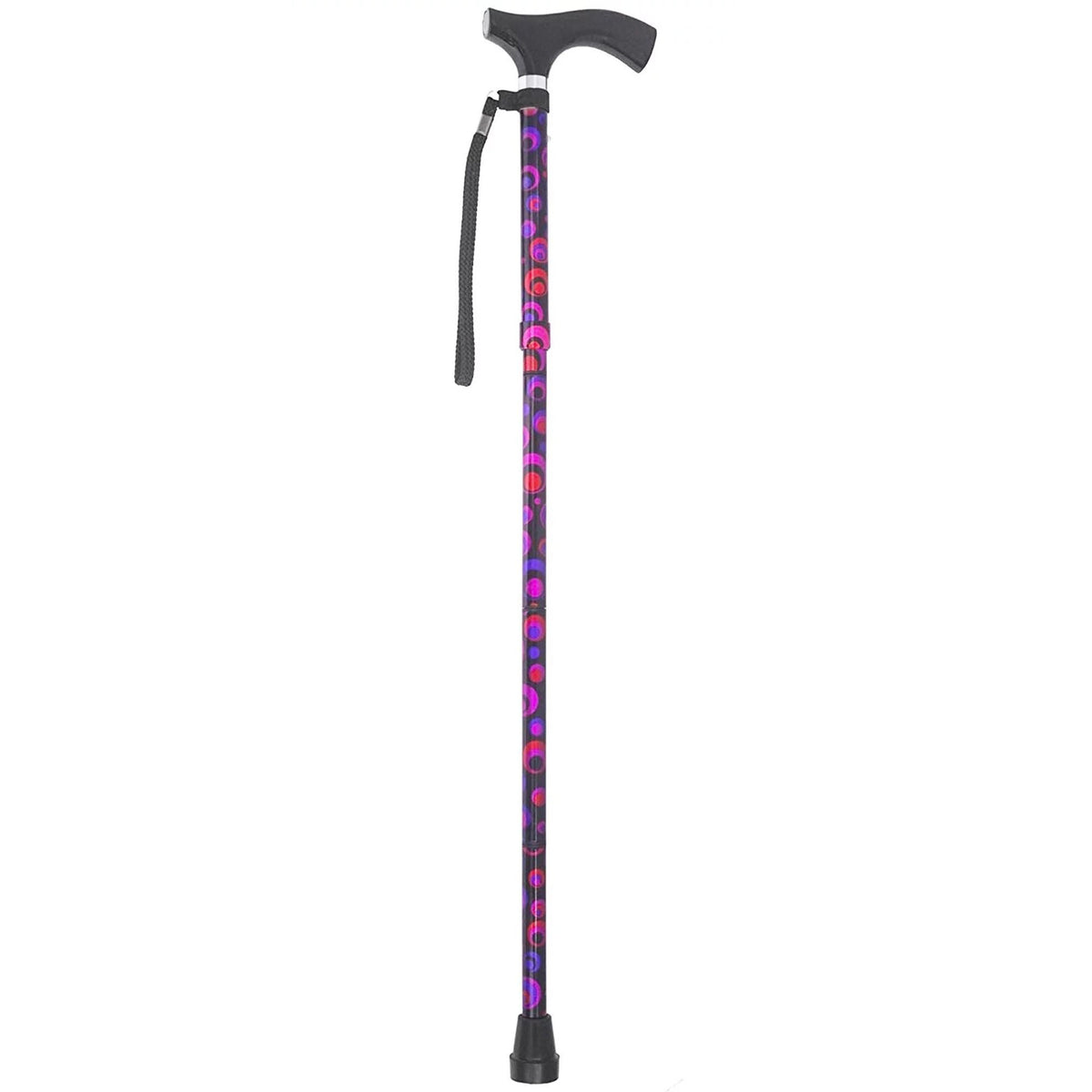 Folding Cane Switch Sticks® Aluminum 32 to 37 Inch Height Circle Print Circle · Pack: EA
