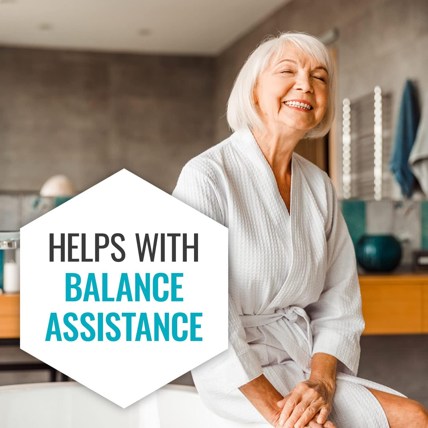 Bathtub Grab Bar DMI Silver Knurled Steel