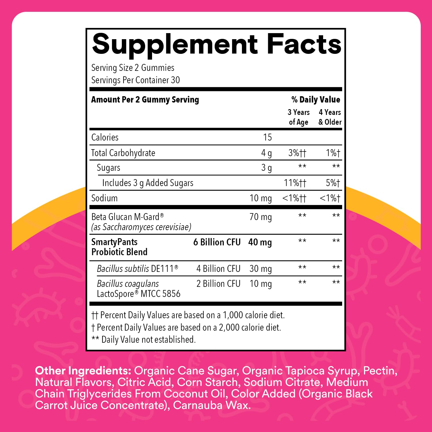 smartypants kids probiotic straw creme 60 count