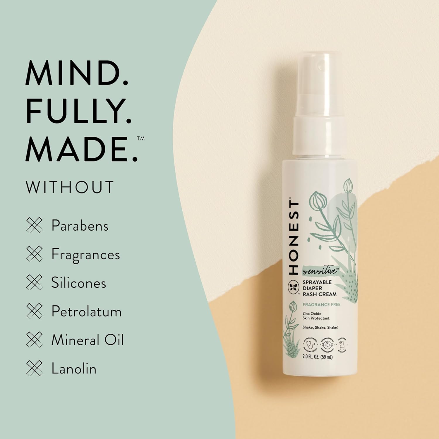 the honest company diaper rash cream spray 1 each 2 fz