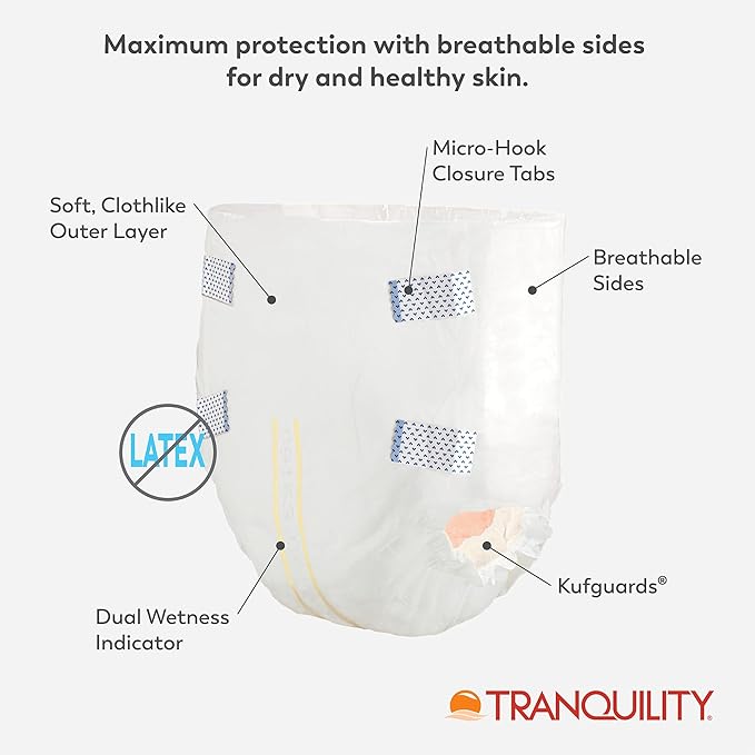 Unisex Adult Incontinence Brief Tranquility SmartCore X-Large Disposable Heavy Absorbency, Packaging Type- Case