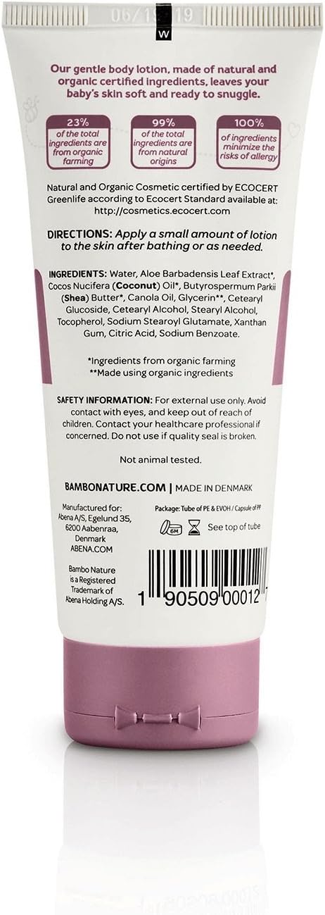 Baby Lotion Bambo Nature Snuggle Time 3.4 oz. Tube Unscented Lotion, Packaging Type- Each