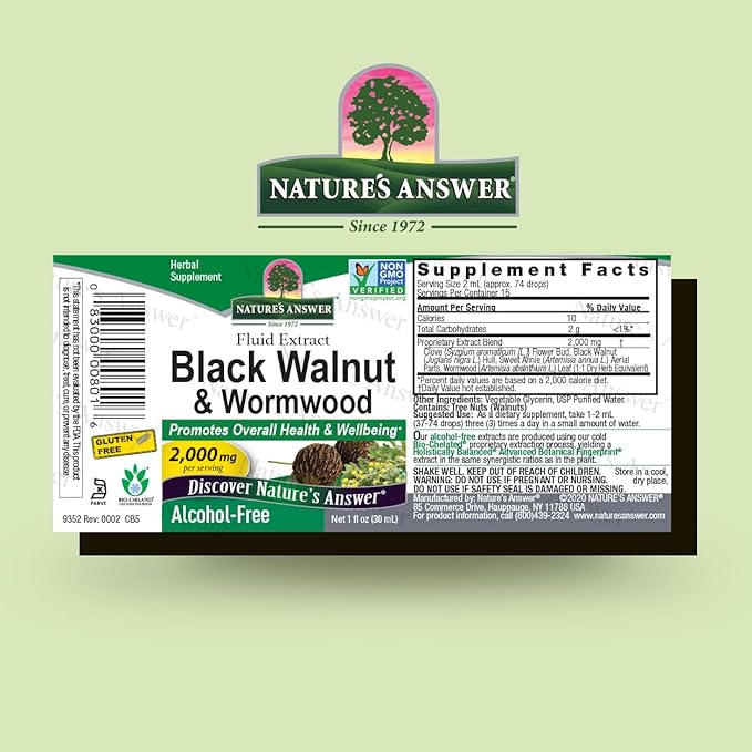 natures answer black walnut hulls alcohol free 1 fl oz