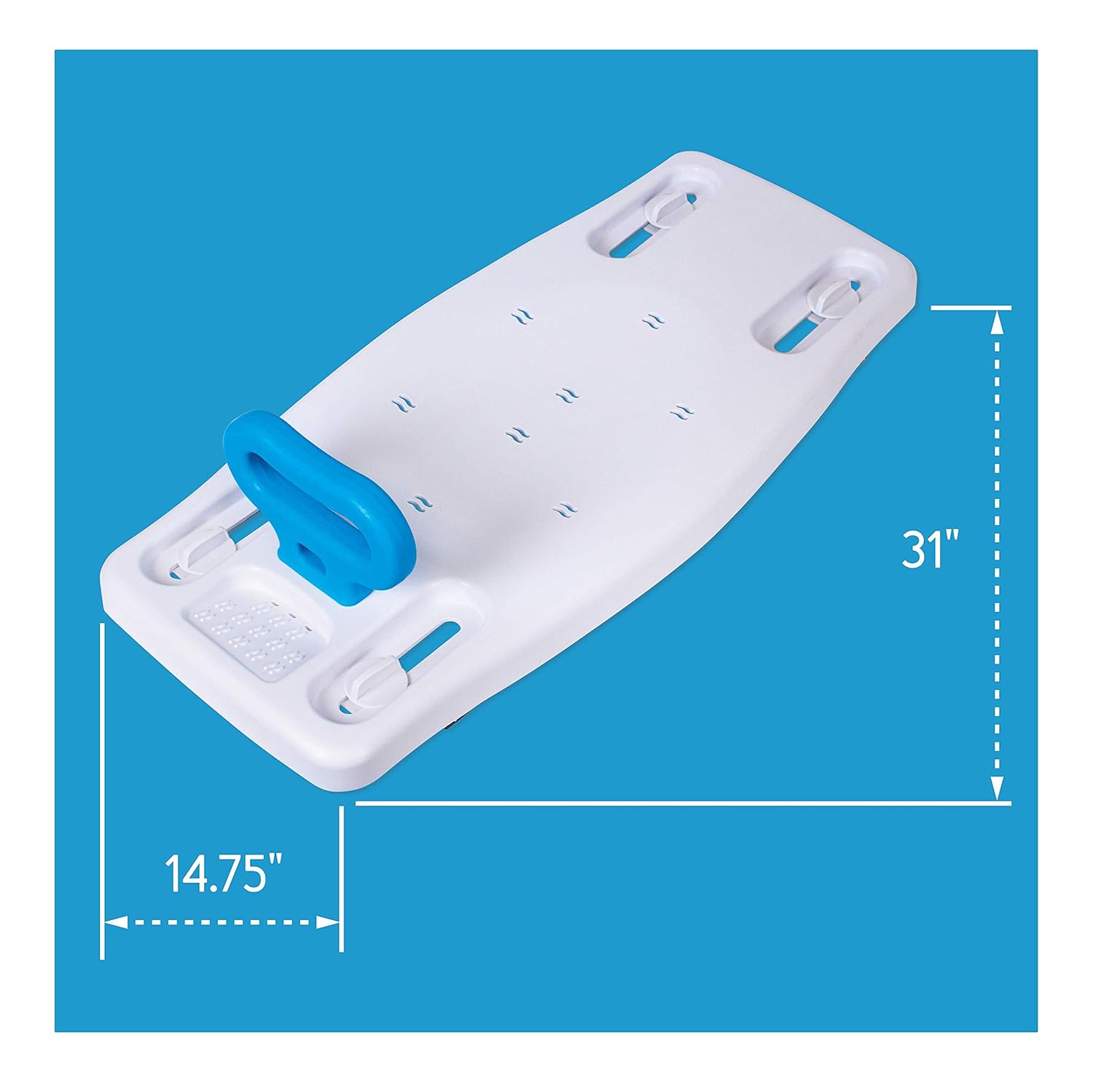 Bath Bench Carex Without Arms Plastic Frame Without Backrest 31 Inch Seat Width 300 lbs. Weight Capacity, Packaging Type- Each