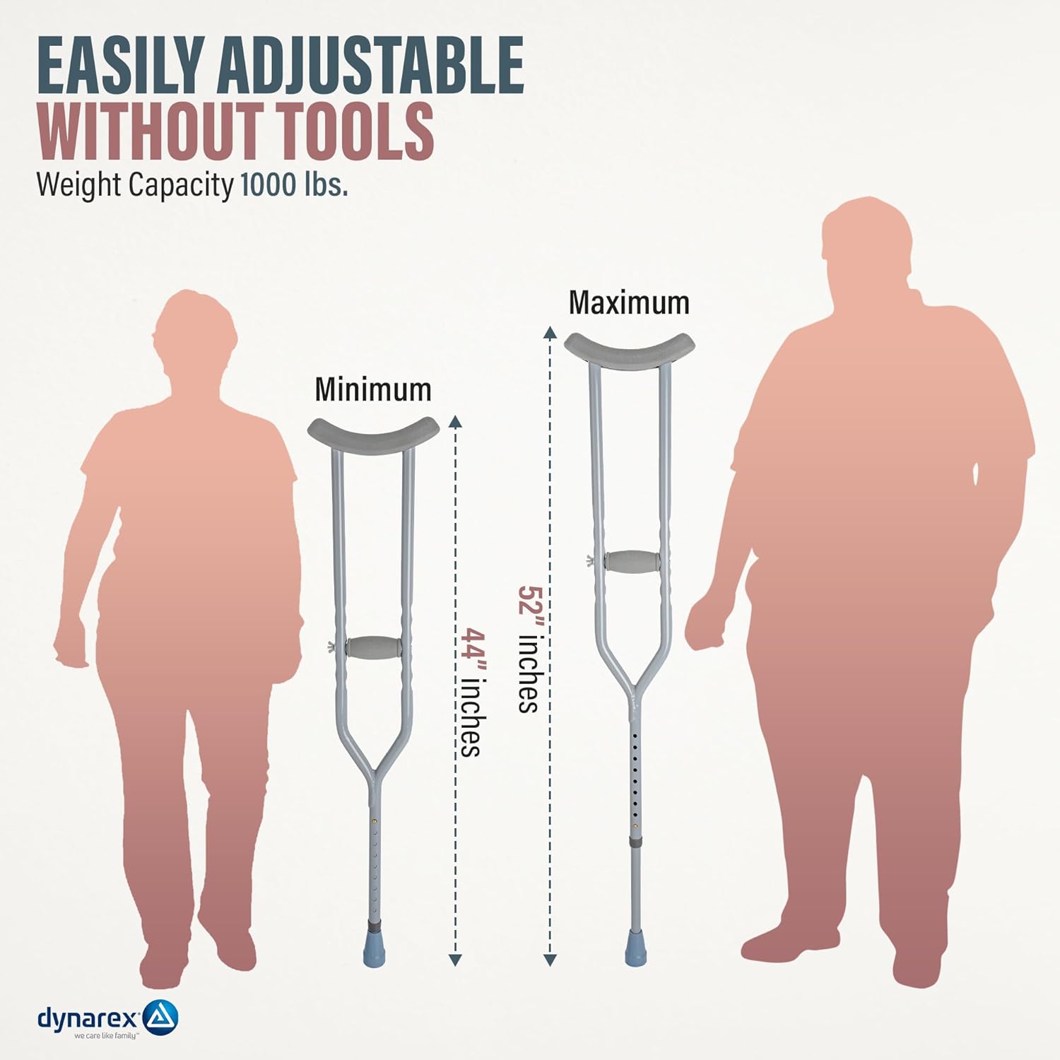 crutches steel h d bariatric adult pair