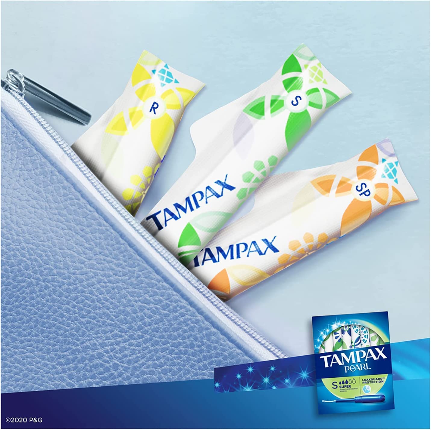 tampon tampax pearl super absorbency plastic applicator individually wrapped packaging type box