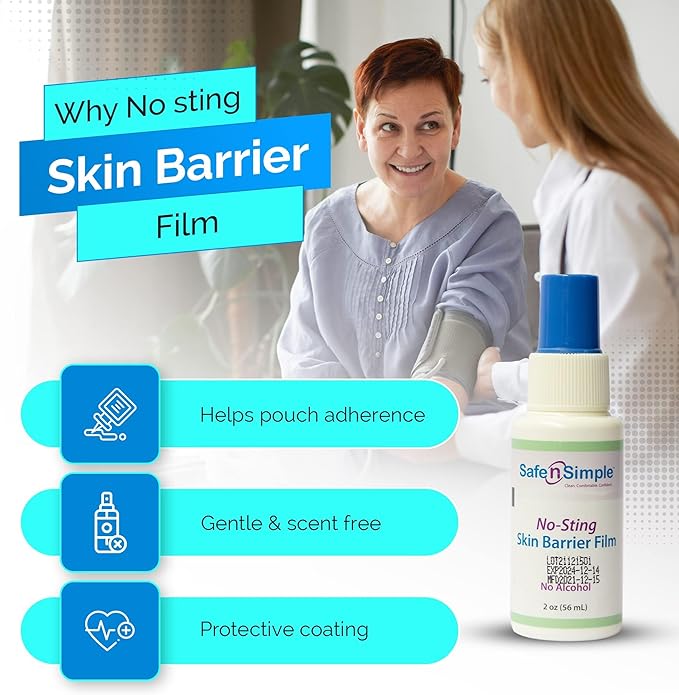 skin barrier wipe safe n simple 43 20 strength isopropyl alcohol butyl ester of pvm ma copolymer individual packet nonsterile packaging type box