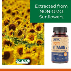Deva Vegan Vitamins - Vitamin E With Mixed Tocopherols - 400 Iu - 90 Vegan Capsules