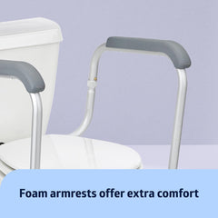 Adjustable bathroom toilet safety support