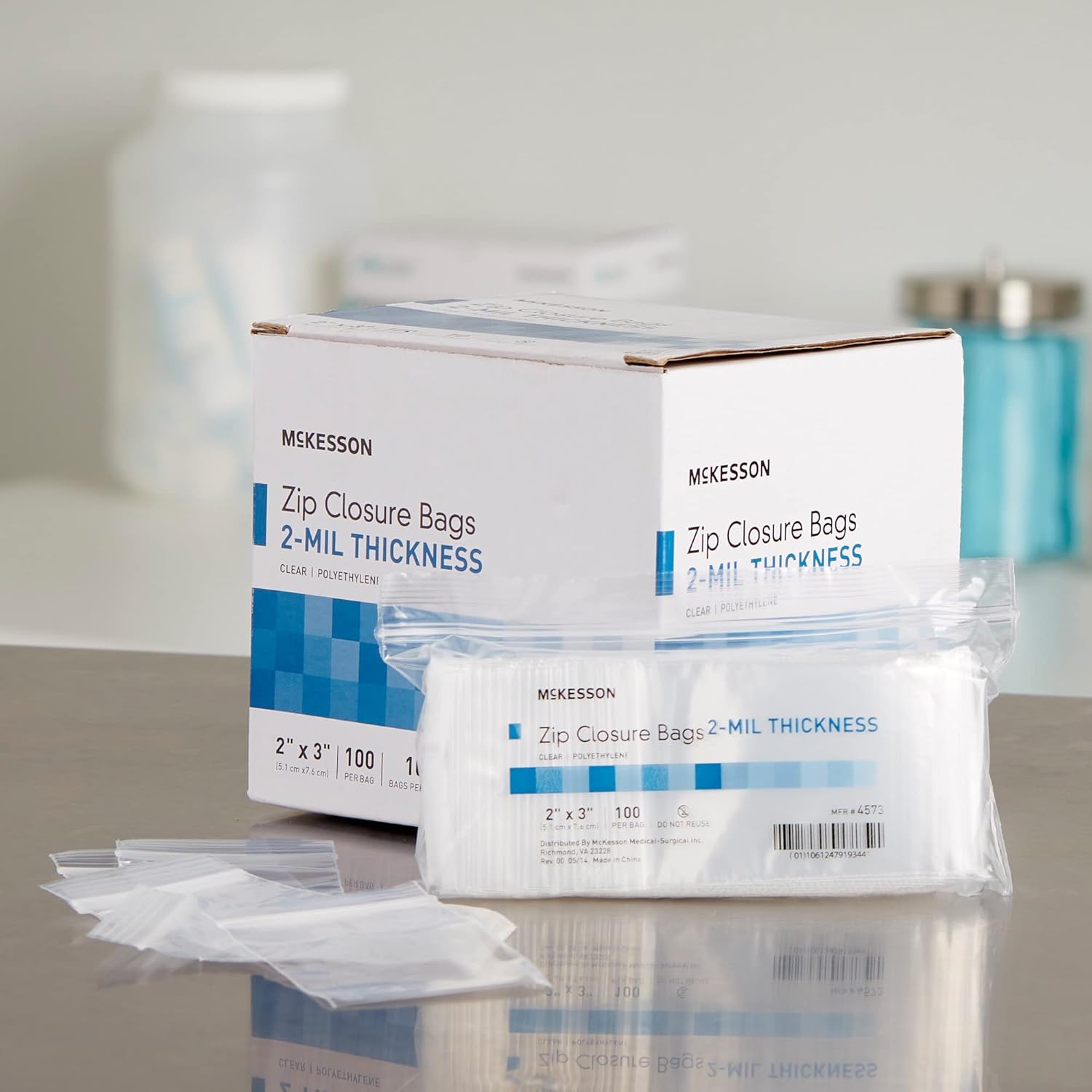 Reclosable Bag McKesson 2 X 3 Inch Polyethylene Clear Zipper Closure, Packaging Type- Case