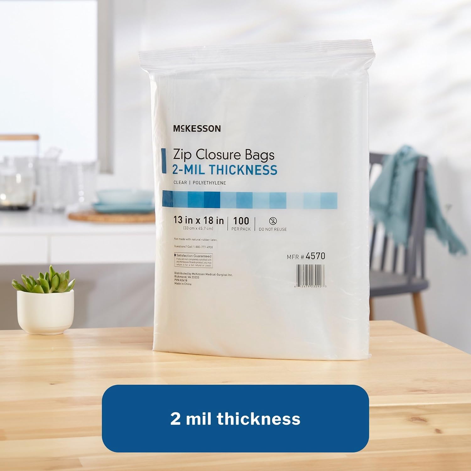 Reclosable Bag McKesson 13 X 18 Inch Polyethylene Clear Zipper Closure, Packaging Type- Case