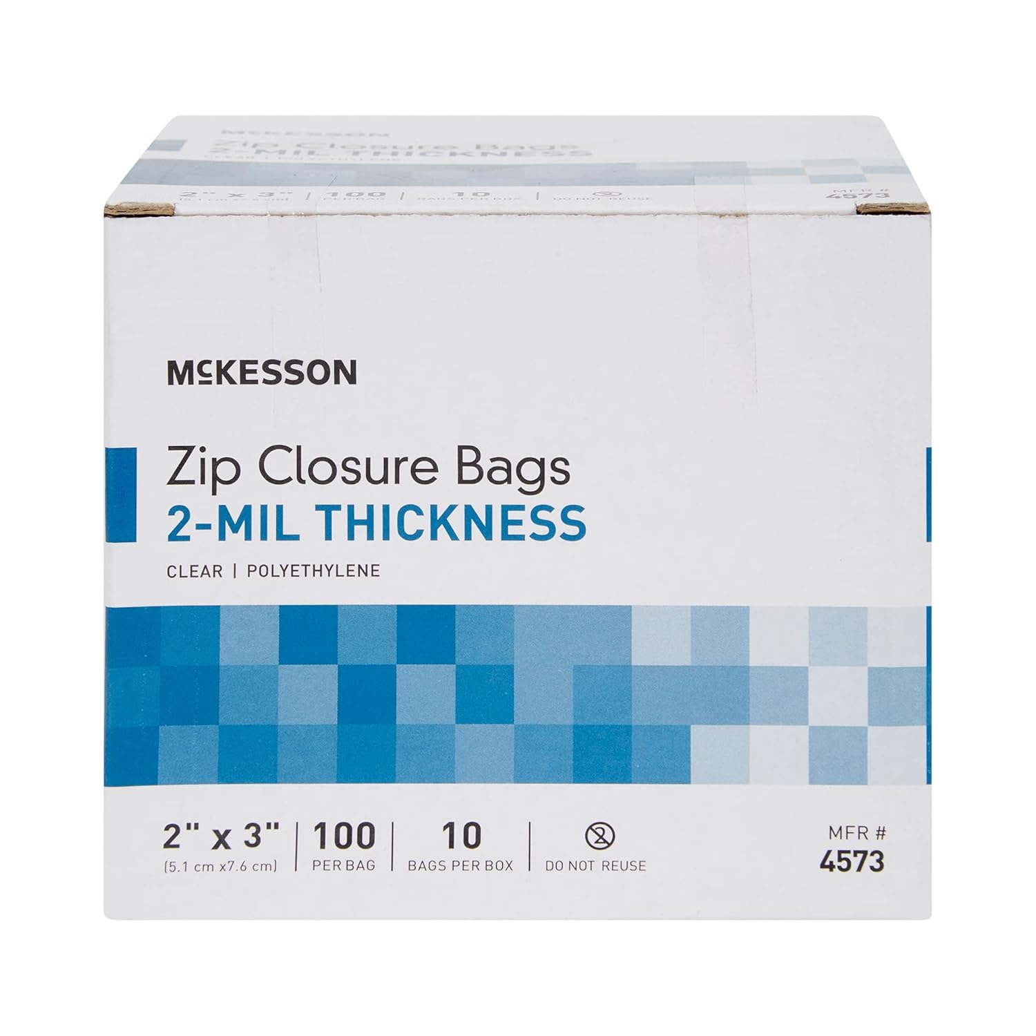 Reclosable Bag McKesson 2 X 3 Inch Polyethylene Clear Zipper Closure, Packaging Type- Case