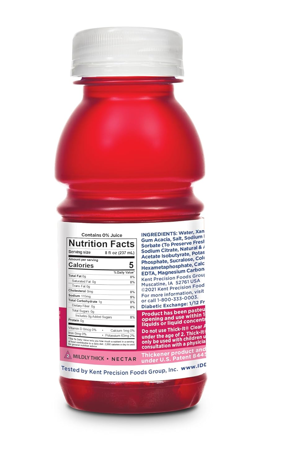 Thickened Beverage Thick-It Clear Advantage Plus Electrolytes 8 oz. Bottle Fruit Punch Flavor Liquid IDDSI Level 2 Mildly Thick, Packaging Type- Case