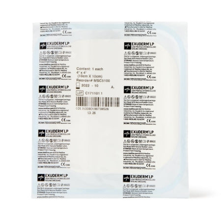 Hydrocolloid Dressing Exuderm LP Film Backing 4 X 4 Inch Square Hydrocolloid,Packaging Type- Each