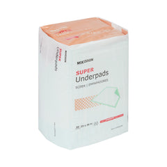 McKesson Super Disposable Underpads – Moderate Absorbency Fluff/Polymer, Green Backsheet, 23 × 36 in | HCPCS T4542